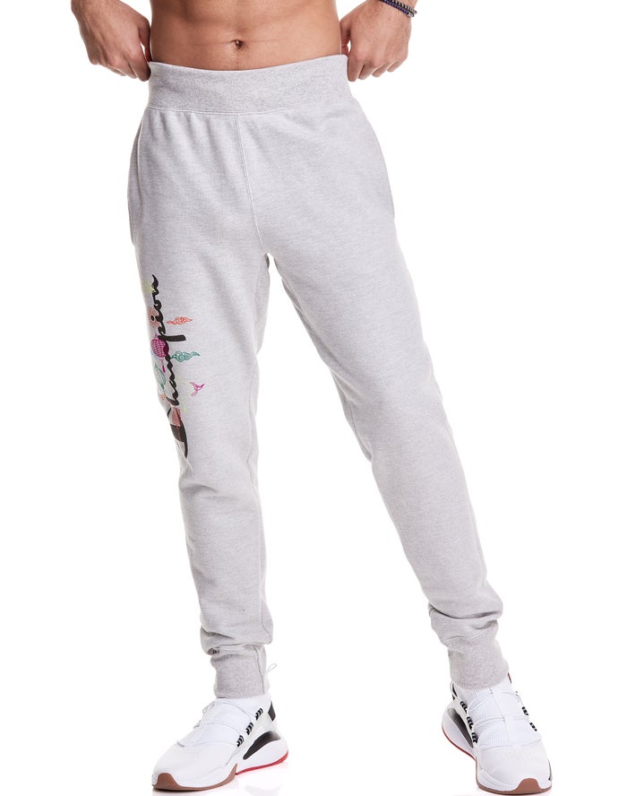 Champion Reverse Weave Lunar C With Lanterns Joggingbroek Heren - Grijs - Belgie 3806LNSHJ